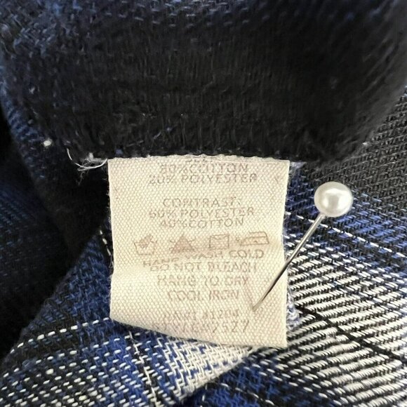 Hem & Thread Womens Button Up Multicolor Plaid Long Sleeve Top Size Medium - Picture 8 of 8